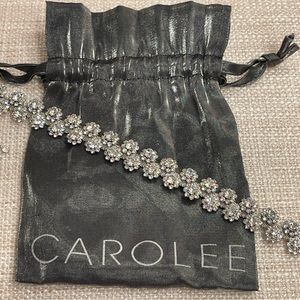 Stainless Steel Necklace Crystal Flower Choker